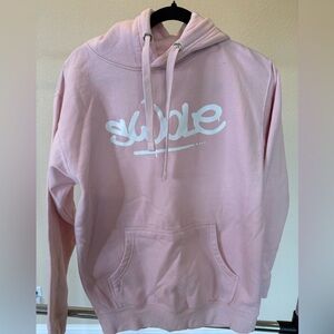 Pink Hoodie with White Logo